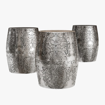 Stool  Alvey Round Embossed Metal by Bungalow Rose 3D model