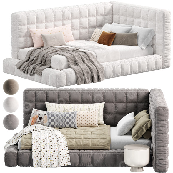 Ліжка та тумбочка Pottery Barn Baldwin Lounge Corner 3D модель
