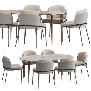 Стіл та стільці Minotti Fil Noir Dining