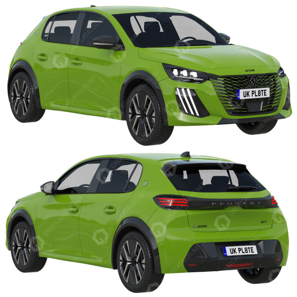Voiture Peugeot E-208 modèle 3D