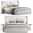 Ліжко та тумбочки Homary White Wingback - Secretive 3d design