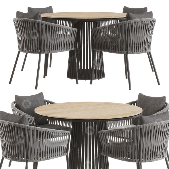 Стіл та стільці Burke Decor Porto Dining 3D модель