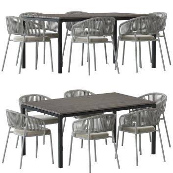 Table and Chairs Solpuri Mate Outdoor Dining and Soft Teak Dining