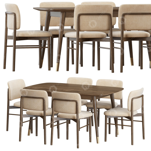 Mesa y sillas Alice Dining and Clover Modelo 3D