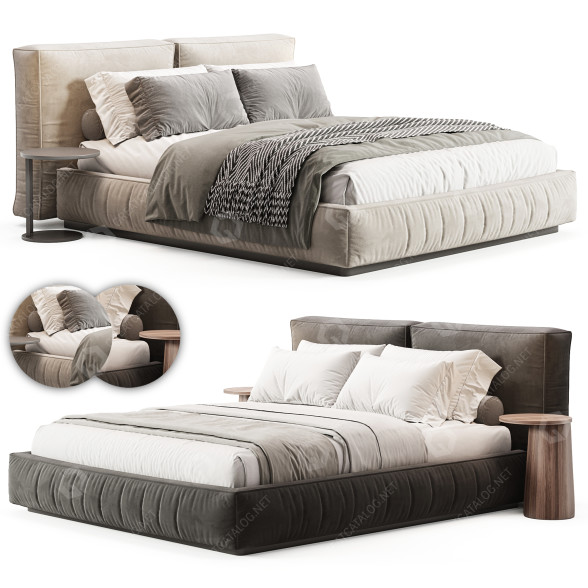 Bed and Bedside Tables Diotti Glamis 3D model