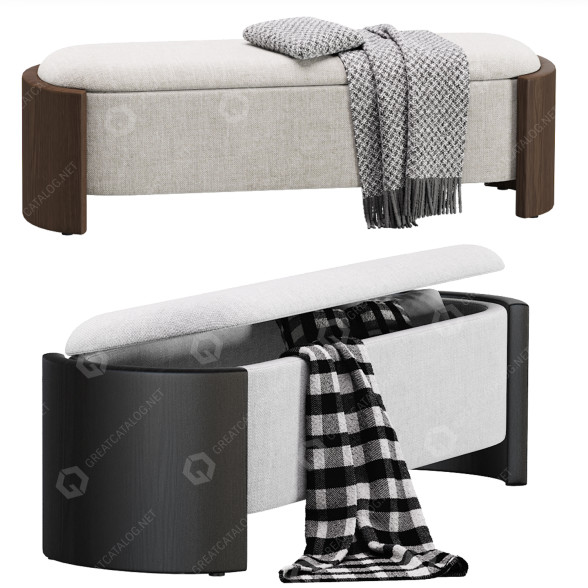 Banquette West Elm Whitney Storage modèle 3D