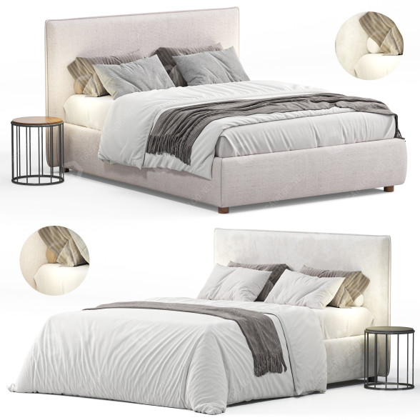 Bed West Elm Simple Knife Edge 3D model