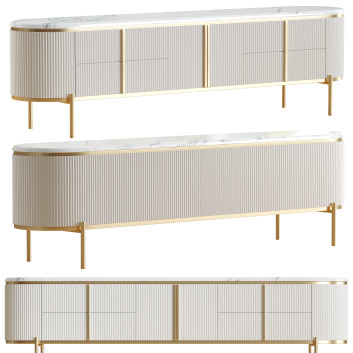 ТВ тумба Homary Gline Modern Oval White Faux
