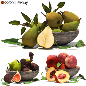 Fruits  Figs, Pears, Peaches 3D model