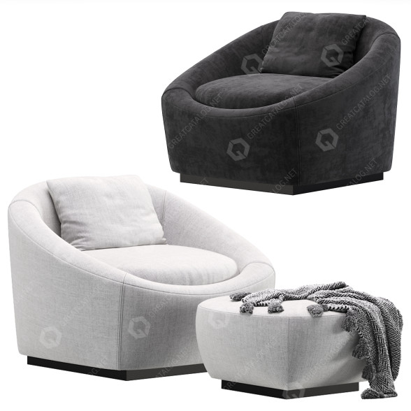 Крісло та пуф Minotti Capri Base 3D модель