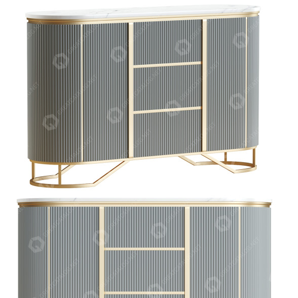Сервант Homary Buffet Faux Marble Top Modern 3D модель