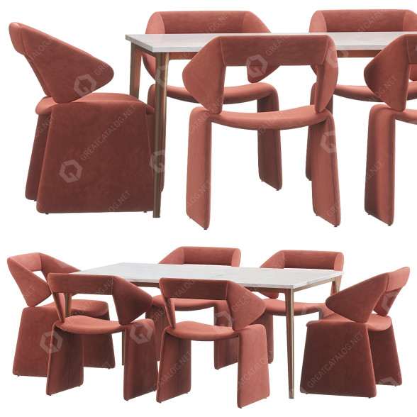 Стол и стулья Artifort Suit 3D модель