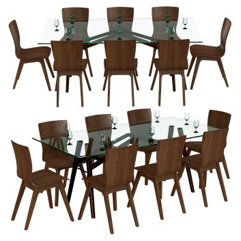 Стіл та стільці West Elm Crest Bentwood