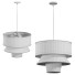 Lampe suspendue CB2 Bruna Walnut Wood and Linen - Rivera 3D