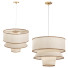 Lampe suspendue CB2 Bruna Walnut Wood and Linen - Rivera 3D