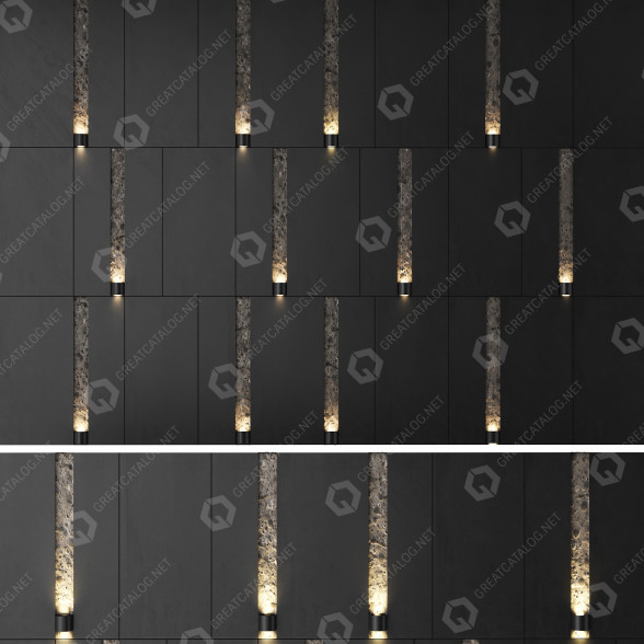 Стеновая панель Decorative with Elements of Rough Plaster 3D модель