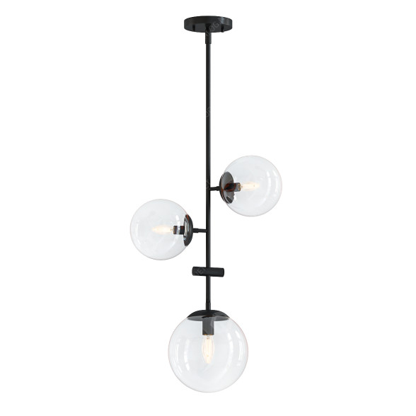 Подвесной светильник Matte Black Arverne Sputnik Modern by Mercury Row 3D модель