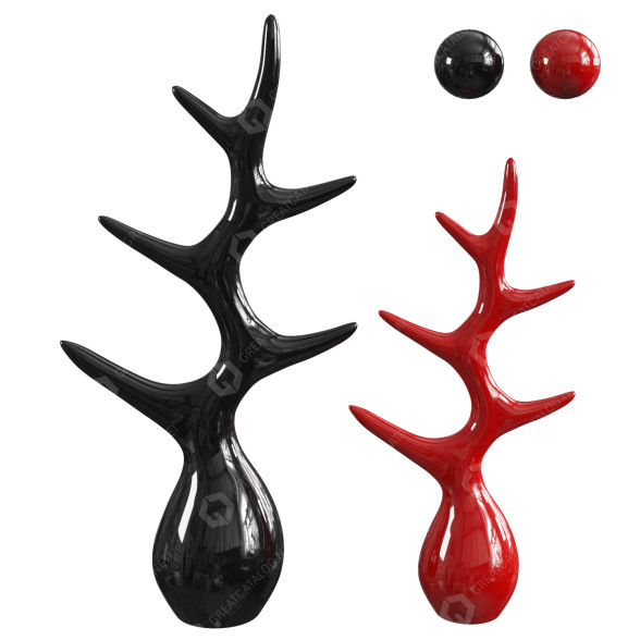 Statuetten Modern Creative Black and Red Ceramic 3D-Modell