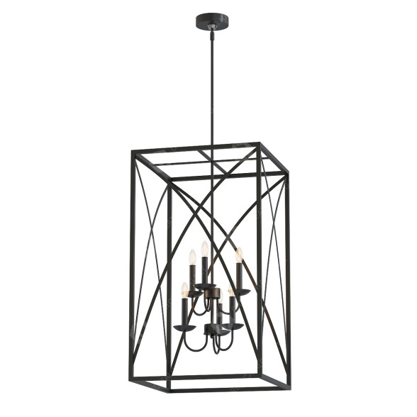 Żyrandol Visual Comfort & Co Greenbrier Large Six Light Hall model 3D