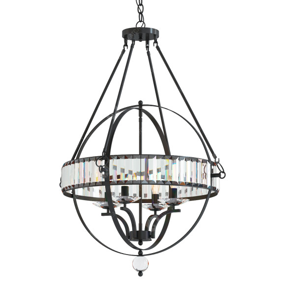 Kronleuchter Edvivi Lighting Magellan 4 Light Black Sphere 3D-Modell