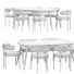 Tisch und Stühle CB2 Inesse Boucle Ivory Dining - DayToday