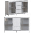 Kredens Homary Black Doors&Drawers Stone Top Modern - toxirow
