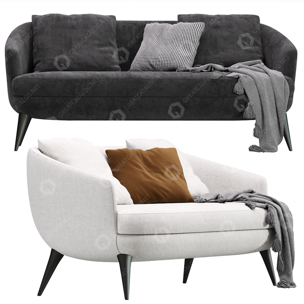 Sofa Minotti Raphael 4 Colors 3D model - GreatCatalog 36069