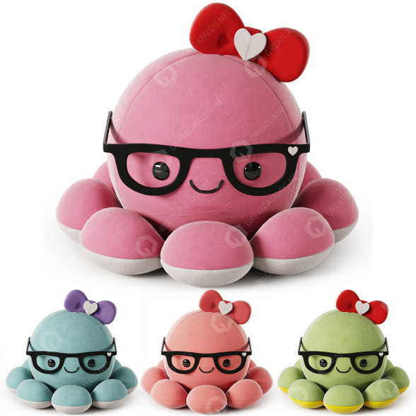 Zabawka Moustache Octopus Plush model 3D