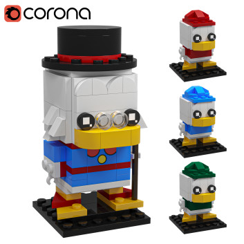Іграшки Lego Scrooge McDuck Huey Dewey Louie 3D модель