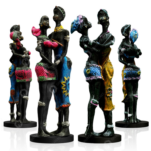 Statuetten Charming African Couple 3D-Modell
