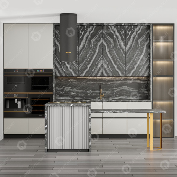 Кухня Dark Gray 3D модель