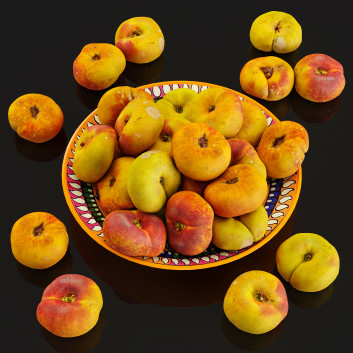 Фрукти Flat Peaches 3D модель