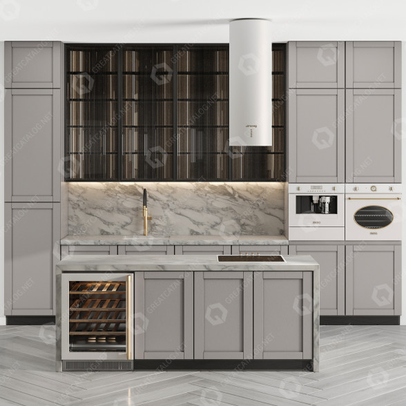 Кухня Smeg Gray 3D модель