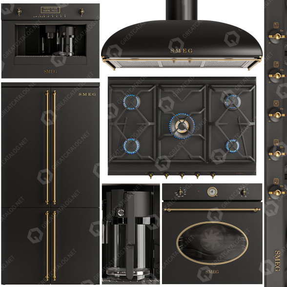 Кухонна техніка Smeg Black 2 3D модель