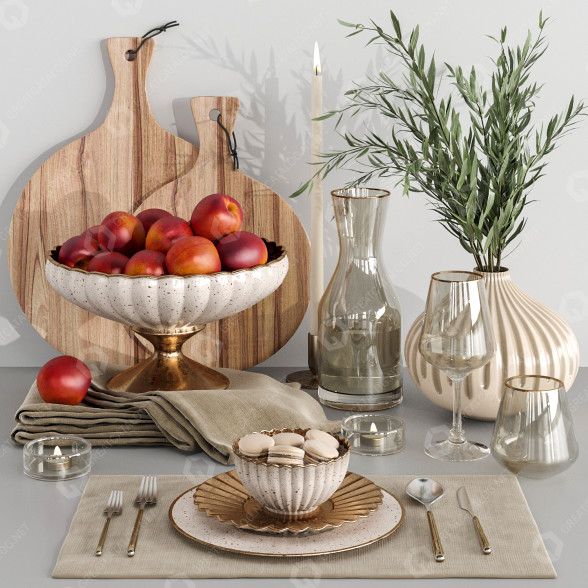 Сервірований стіл Tableware B04 3D модель