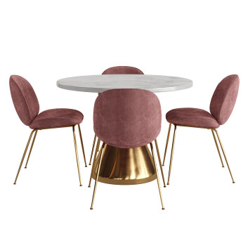 Mesa y sillas West Elm Silhouette Pedestal Round Dining and Beetle