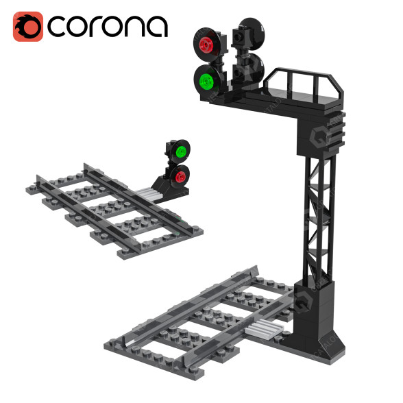 Іграшка Lego Train Construction Traffic Lights 3D модель