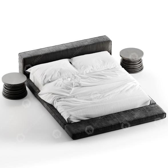 Łóżka i stoliki nocne Baxter Budapest model 3D
