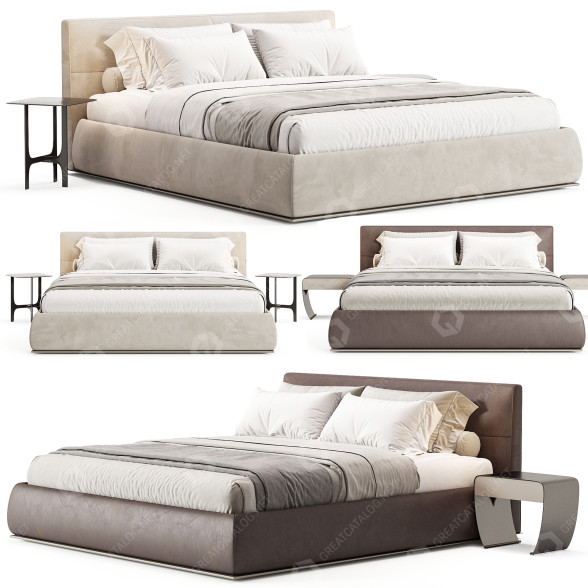 Bed and Bedside Tables Diotti Idaho 3D model