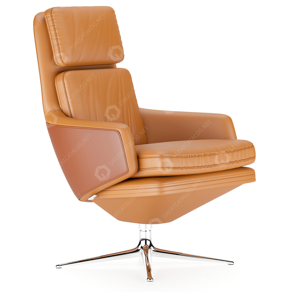 Grand Relax Poltrona Cognac Vitra Relaxing Arm Chair Vitra Grand