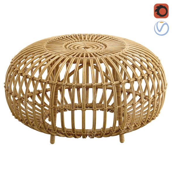 Пуф Sika-Design Exterior Large Alu-Rattan 3D модель