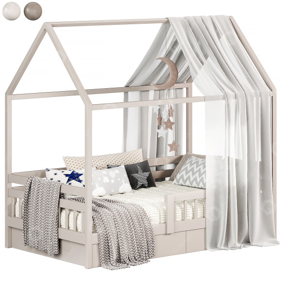 Ліжко House Special Made of Birch 3D модель