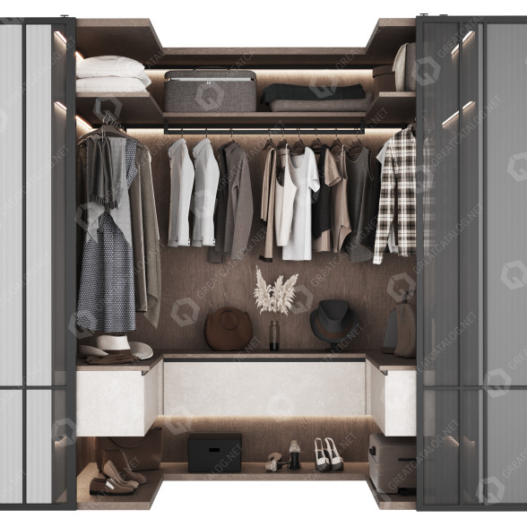 Armario y ropa Gray 02 Modelo 3D