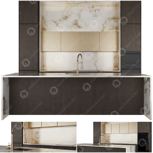 Cocina Modern with Island Modelo 3D