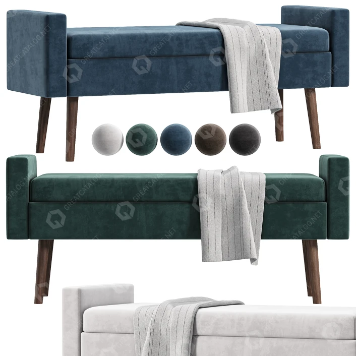 3D model Bench Mosier Storage by Hashtag Home