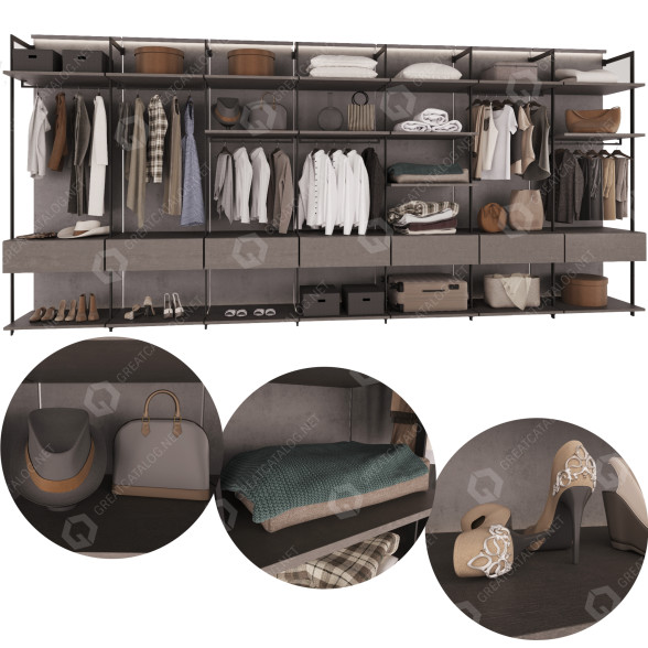 Garderobe und Kleidungsstücke Brown 04 3D-Modell
