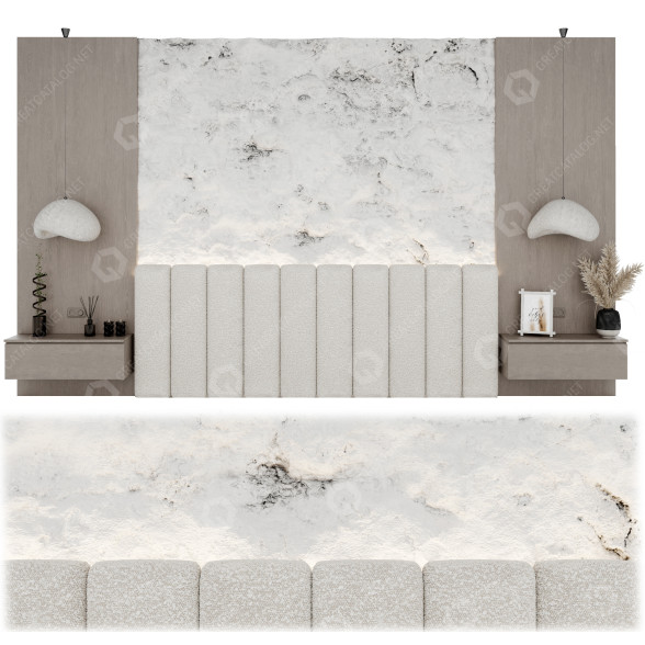 Стінова панель та декор Modern Headboard 3D модель