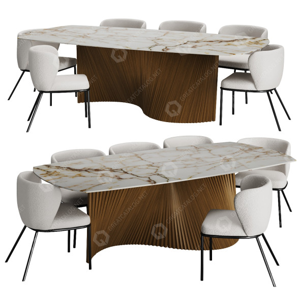 Stół i krzesła Natisa Orbit Dining and Ciseli model 3D