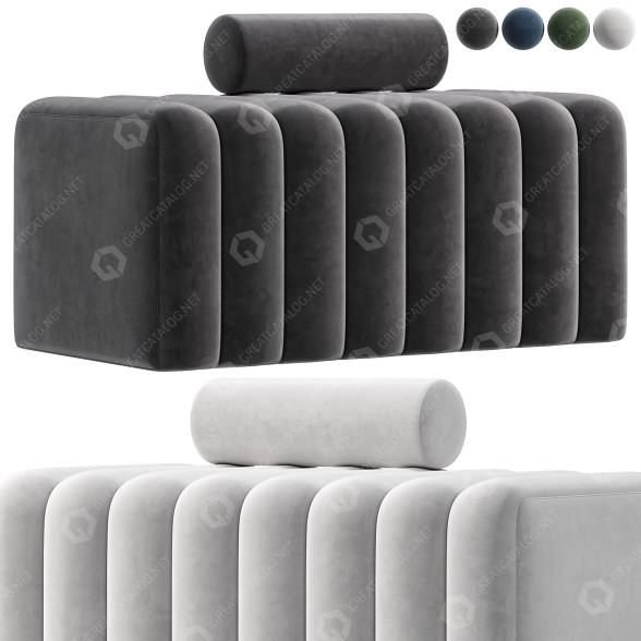Banco Homary Modern Line Tufted Modelo 3D