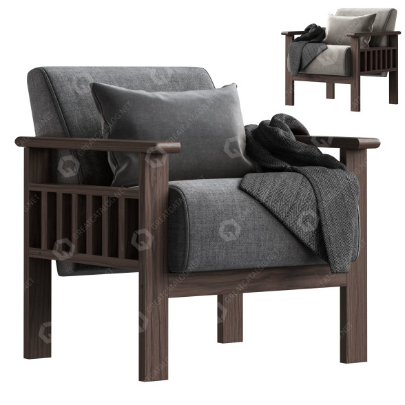 Sessel Lexicon Helena Solid Wood 3D-Modell